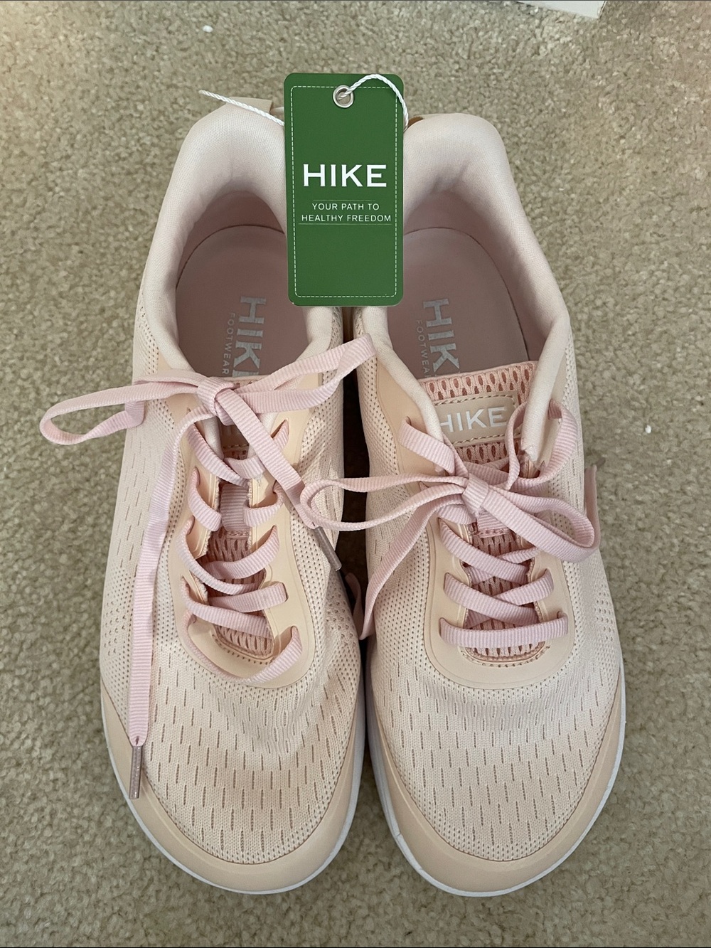 HIKE Women's Light Pink Lightweight Athletic Sneakers NWT